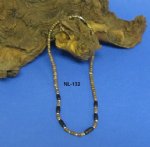 18" Wholesale Coconut Necklaces with Brown, Black Coconut and, Silver Beads 18 inches - Packed: 1 dozen @ $7.80 dz; Packed: 5 dozen @ $7.00 dz
