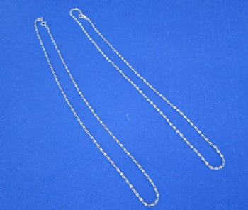18 inch Rope style Electroplated silver chains (10 pcs, 50 pcs)