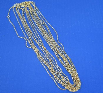 Wholesale Rope style Electroplated gold chains 18 inches - 10 pcs @ $2.75 each; 50 pcs @ $2.45 each