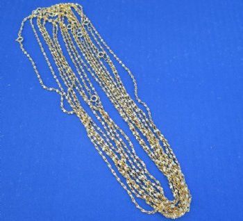 18 inch Rope style Electroplated gold chains (10 pcs, 50 pcs)