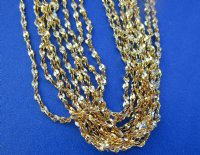 18 inch Rope style Electroplated gold chains (10 pcs, 50 pcs)
