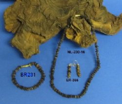 Brown (Penrose) Shell Puka Shell Chocker Necklaces, Bracelets;  16" $3.70 dz ; 7-1/2" $2.00 dz - <font color=red> Closeout </font>