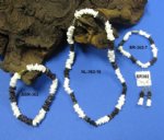 Wholesale Black & White Puka Necklaces and Bracelets 18" $7.05 dz; 9" $5.60 dz; 7-1/2" $3.50 dz;