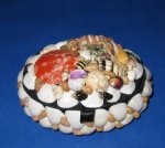 4-1/2 inches Wholesale Oval Shell Box covered with natural shells - Shell Jewelry Box - Min: 3 pcs @ $3.45 each; 15 or more @ $3.10 each