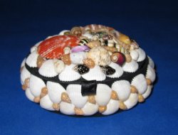 Oval Small shell covered boxes wholesale 3-1/2 inches - 6 pcs @ $2.50 each