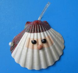 Santa Seashell Christmas Ornaments 4 inch - 10 pcs @ $1.70 each; 30 pcs @ $1.50 each