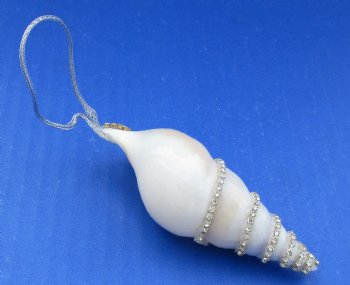 Wholesale Tibia shell ornament with crystal rhinestone close chain in silver color - 12 pcs @ $1.35 each