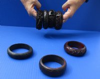 Wholesale Wooden Carved Ostrich Egg Display Stands with assorted designs (Bangle Style) - 2 pcs @ $3.90 each; 12 pcs @ $3.50 each