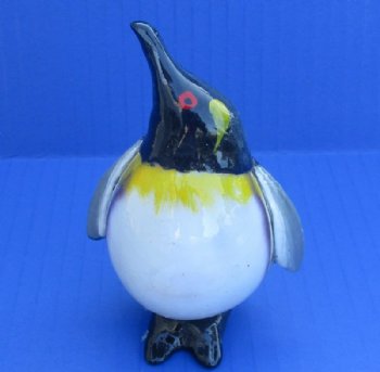 Wholesale Painted Tiger Cowrie Penguin novelties 3-1/2 inches long - 6 pcs @ $1.95 each; 48 pcs @ $1.75 each