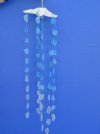 Wholesale Real White Mud Starfish with Sea Glass Wind Chime 16 inches - Packed: 3 pieces @ $3.50 each; Packed: 24 pcs @ $3.15 each