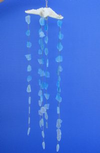 16 inch Mud Starfish w/Sea Glass Wind Chime (3 pcs, 24 pcs)