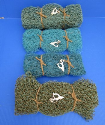 Wholesale 4X6 foot Decorative Blue and Brown Fish net with cut murex - 3 pcs @ $4.50 each