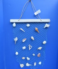 Wholesale Hanging Decorative Fish Net with medium shells, 17 by 24 Inches- 5 pcs @ $3.25 each 
