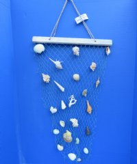 Wholesale Hanging Decorative Fish Net with medium shells, 17 by 24 Inches- 5 pcs @ $3.25 each 