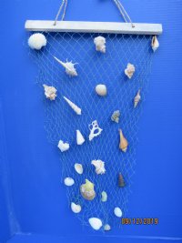 Wholesale Hanging Decorative Fish Net with medium shells, 17 by 24 Inches- 5 pcs @ $3.25 each 