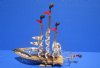 Wooden Seashell Boats or Shell Ships Wholesale with cut Cone shell sails, 11 inches wide; Min: 2 pcs @ $9.75 each