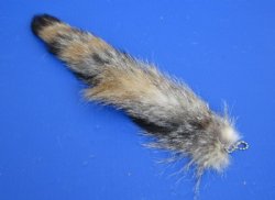 Wholesale Tanned Grey Fox tails, 13 to 16 inches long - 2 pcs @ $8.50 each; 8 pcs @ $7.75 each