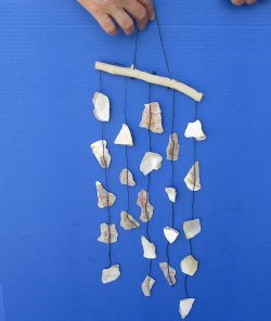 Wholesale Natural MOP Shells with driftwood hanger 17 inches -  50 pcs @ $1.53 each