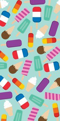 Wholesale 30" x 60" Ice Cream Pattern beach towels - 6 pc @ $5.25 each <font color=red>*Price Reduced* </font>