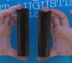 One pair of Dyed Brown rounded buffalo bone scales, bone blanks - 5x1-1/4x1/4 - Buy Now for $12.00 a pair 