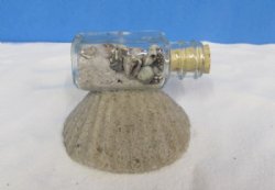 Wholesale square bottle with shells and sand Novelty - 6 pcs @ $2.00 each; 30 pcs @ $1.75 each