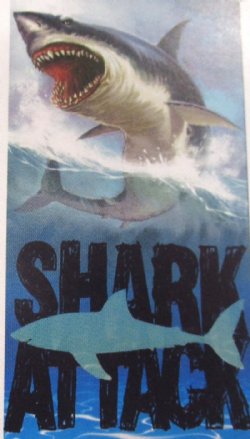 Wholesale 30" x 60" Shark Attack Beach Towels - 6 pc @ $5.25 each <font color=red>*Price Reduced* </font>