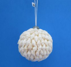 2 inch Wholesale Small White Decorative Nassa ball ornaments - 5 pcs @ $2.50 each; 30 pcs @ $2.20 each