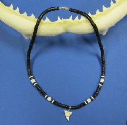 18 inch Black/White coconut bead Shark Teeth Necklaces (1 dz, 5 dz)