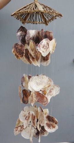 38 inches large saddle oyster shell wind chimes (2 pcs)