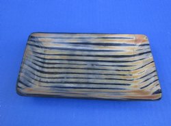 Wholesale Polished buffalo horn flattened tray 7" long by 4" wide" - 2 pcs @ $8.50 each; 8 pcs @ $7.65 each