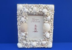 6-1/2 by 8 inches Wholesale Seashell Picture Frames - 3 pcs @ $7.00 each; 15 pcs @ $6.25 each