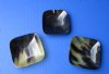 Wholesale Polished buffalo Horn Square tray measuring 4 long by 4 wide - Packed: 2 pcs @ $5.50 each Packed: 12 pcs @ $4.90 each.