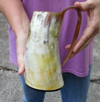 Polished Buffalo Horn Mug, Ox Horn Mug 7 inches tall. Buy this Beautiful Horn for $29