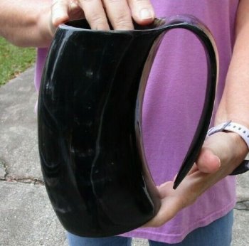 Polished Buffalo Horn Mug, Cow Horn Mug 7 inches tall. Buy now for $29