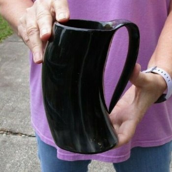 Polished Ox Horn Mug, Cow Horn Mug 6 inches tall. For sale for $24