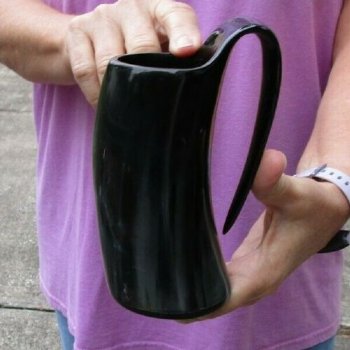 Polished Buffalo Horn Mug, Ox Horn Mug 5 inches tall. Available now for $18