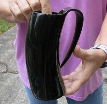 Polished Buffalo Horn Mug, Cow How Mug 6 inches tall. Buy this mug for $24