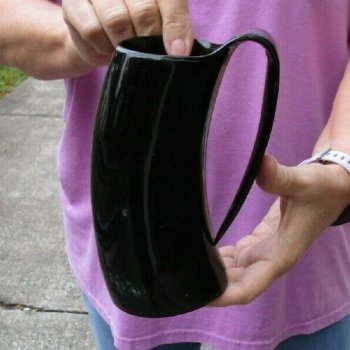 Polished Buffalo Horn Mug, Cow How Mug 6 inches tall. Available today for $24