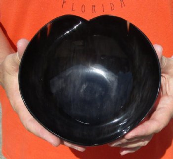 Decorative Heart Shaped Polished Ox Horn, Cow Horn Bowl 6 inches. Available for $18.00