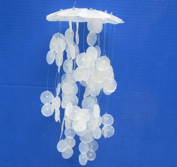 10 Inch White Capiz Shell Windchimes (3 pcs, 12 pcs)