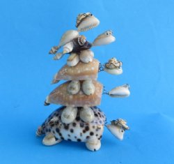 5 Stacked Cowrie Seashell Turtle Novelties Wholesale with bobbing heads - 12 pcs @ $1.95 each