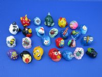 Wholesale 1-1/4 to 2 inches 3d Assorted Painted Shells - 50 pcs @ .65 each; 200 pcs @ .57 each