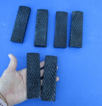 <font color=red>Close-out</font> 5 pairs of pic-jigged Buffalo Horn Scales 5" x 1-1/2" x 3/8" - buy now for $30/lot