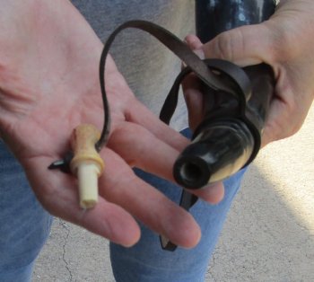 Buy this 17 inch Carved Cattle/cow Powder Horn with strap for $17
