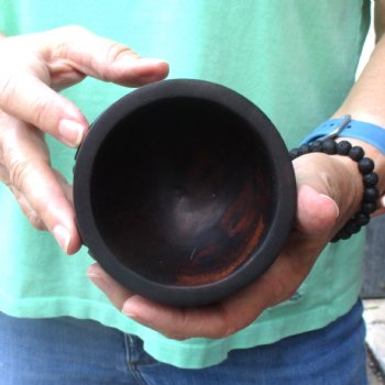 Carved wooden elephant ostrich egg stand 3 inch - $20