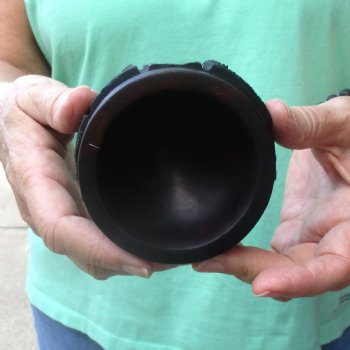 Carved wooden elephant ostrich egg stand 3 inch - $20