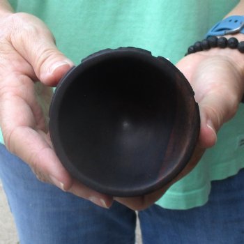 Carved wooden elephant ostrich egg stand 3 inch - $20