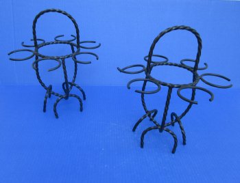 Wholesale Black Iron 6-Horn Display Stand - Rustic Viking Decor - 2 pcs @ $4.50 each