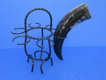 Wholesale Black Iron 6-Horn Display Stand - Rustic Viking Decor - 2 pcs @ $4.50 each