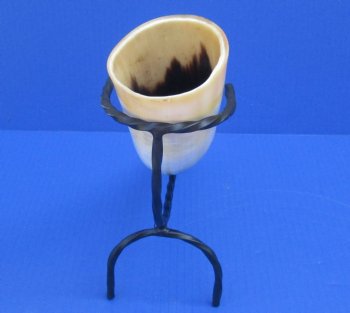 Wholesale Viking Drinking Horn with Twisted Iron Display Stand - 2 pcs @ $9.00 each; 12 pcs @ $8.00 each